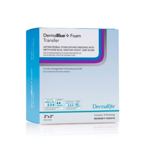 Dermablue+ Foam Wound Dressing 2" x 2" x 1/4".