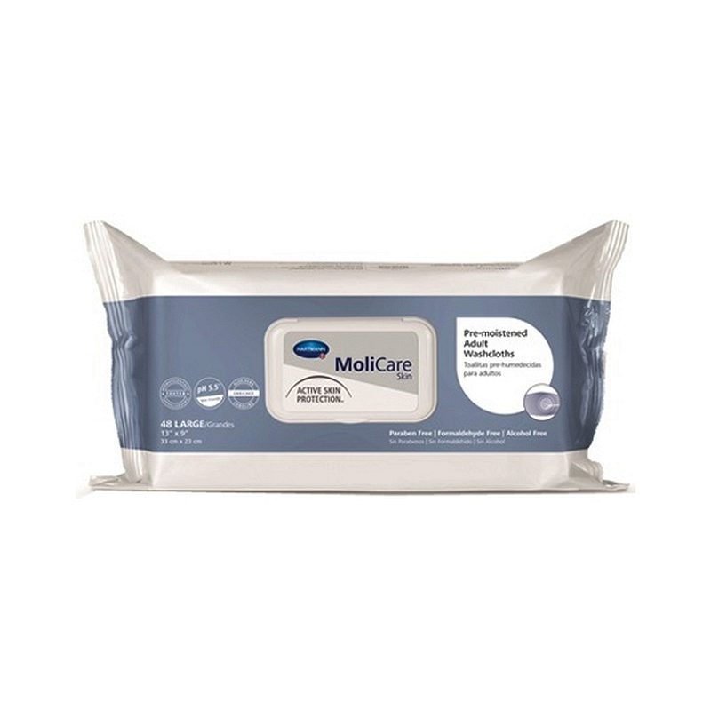 MoliCare Skin Pre-Moistened Adult Washcloth 9" x 13"