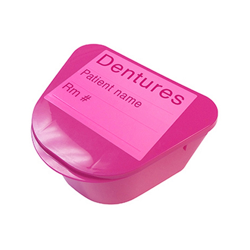 Denture Cup with Hinged Lid