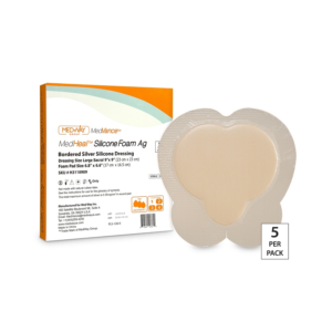 CuraVance Bordered Silver Silicone Foam Sacral 9" x 9" Dressing
