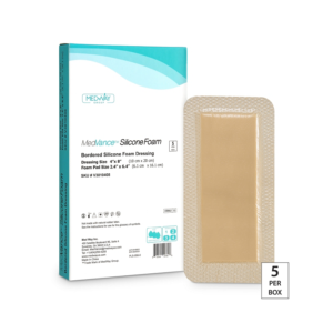 MedVance Bordered Silicone 4" x 8" Foam Dressing