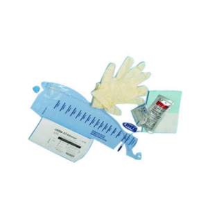 Mtg closed system kit. 16 french coude pre-lubricated sterile vinyl intermittent catheter. Contains 2 vinyl gloves