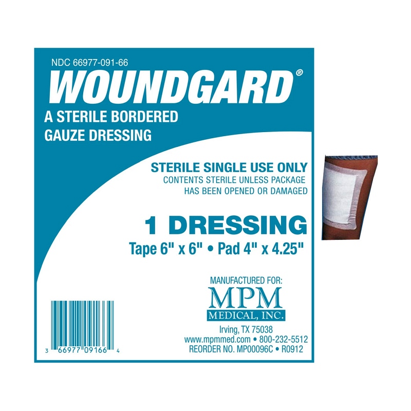 WoundGard Bordered Gauze 6" X 6" Overall