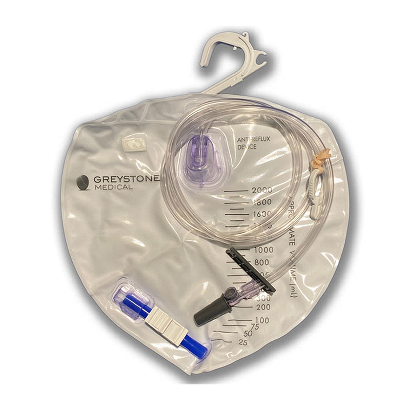 Greystone Urinary Drainage Bag with Integrated Anti-Reflux Device