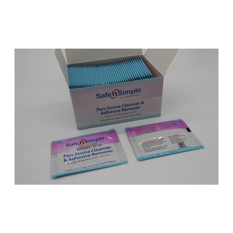 Peri-Stoma Cleanser and Adhesive Remover Wipe.- No Alcohol- No Sting