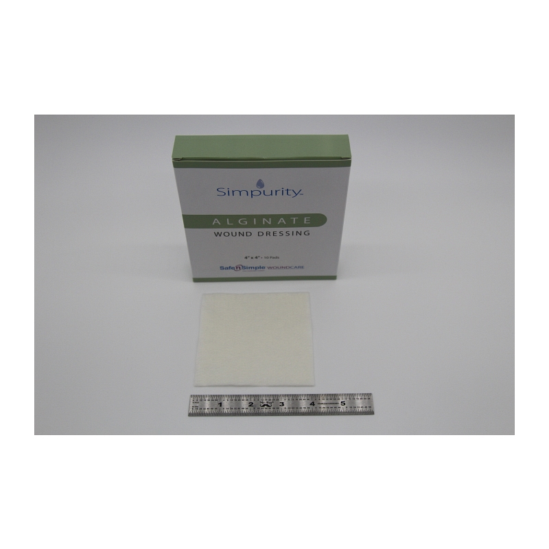 Simpurity Alginate 4 x 4 pad.