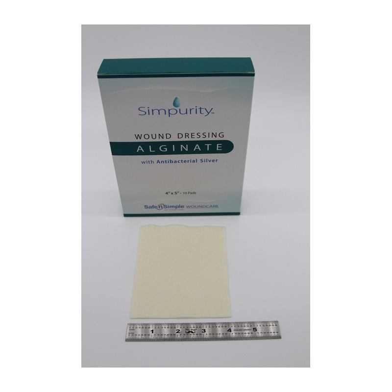 Simpurity Silver Alginate 4" x 5" Pad.
