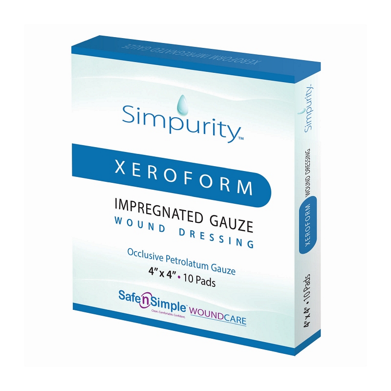 Simpurity Xeroform Petrolatum Impregnated Gauze Wound Dressing
