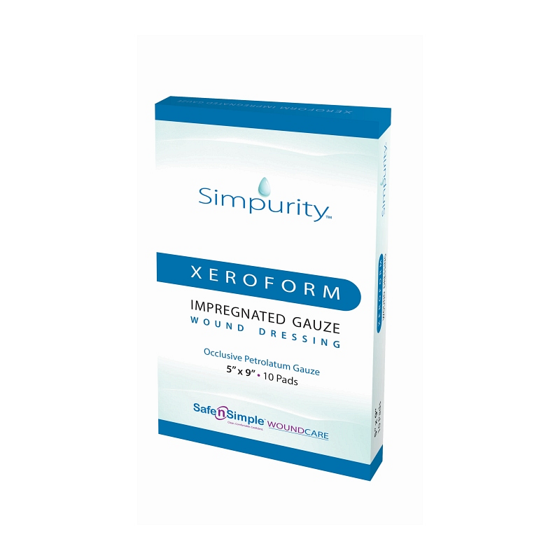 Simpurity Xeroform Petrolatum Impregnated Gauze Wound Dressing