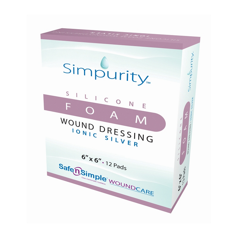 Simpurity Foam Wound Dressing Silver Silicone