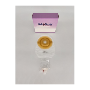 Securi-T USA 9" 1-Piece Urinary Pouch Convex Pre-Cut 1" Transparent Flip-Flow Valve (includes 10 caps 1 Night Adapter)