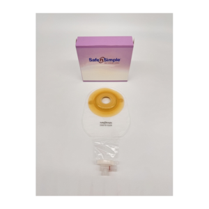 Securi-T USA 9" 1-Piece Urinary Pouch Convex 1-1/4" Transparent Flip-Flow Valve (includes 10 caps 1 Night Adapter)