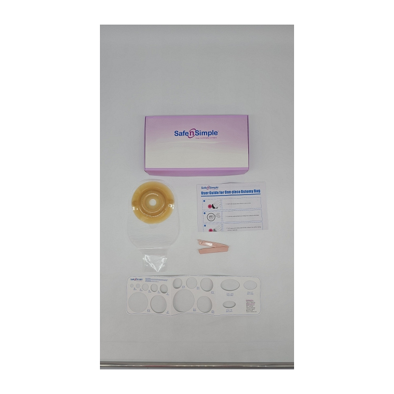 Securi-T USA 12" 1-Piece Extended Wear Drainable Pouch Pre-Cut 7/8" Transparent 1 Curved Tail Closure