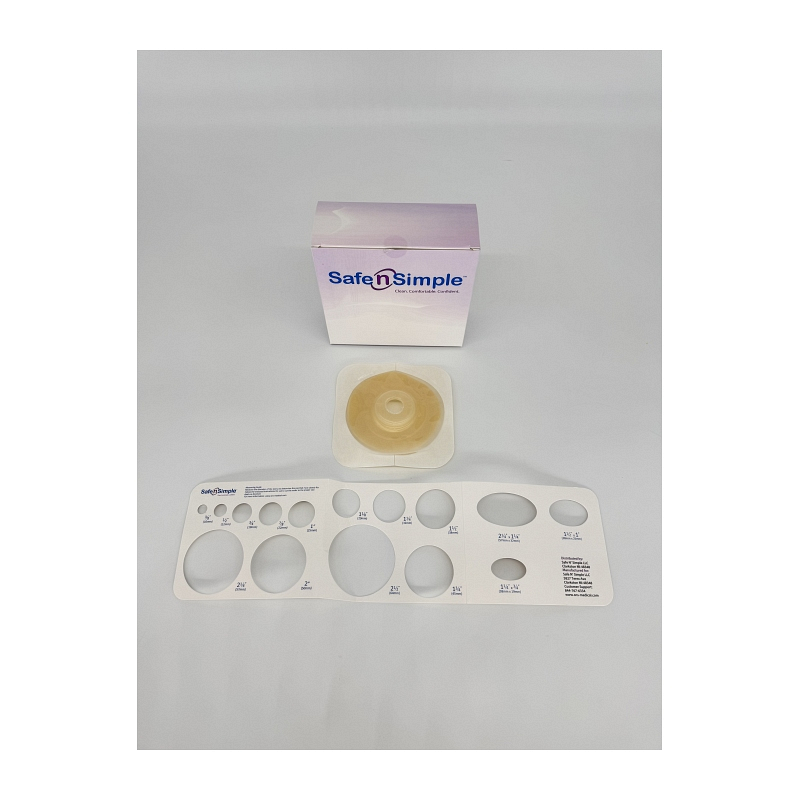 Securi-T USA Extended Wear Convex Pre-Cut 3/4" Wafer White Tape Collar (4" x 4")