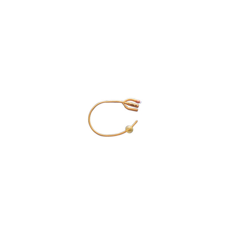 Gold 3-Way Silicone-Coated Foley Catheter 16 Fr 5 cc