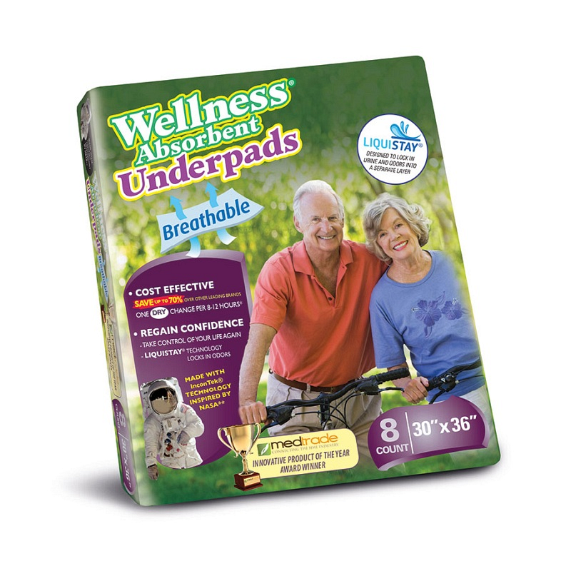 Wellness Absorbent Underpads Size 30" x 36".