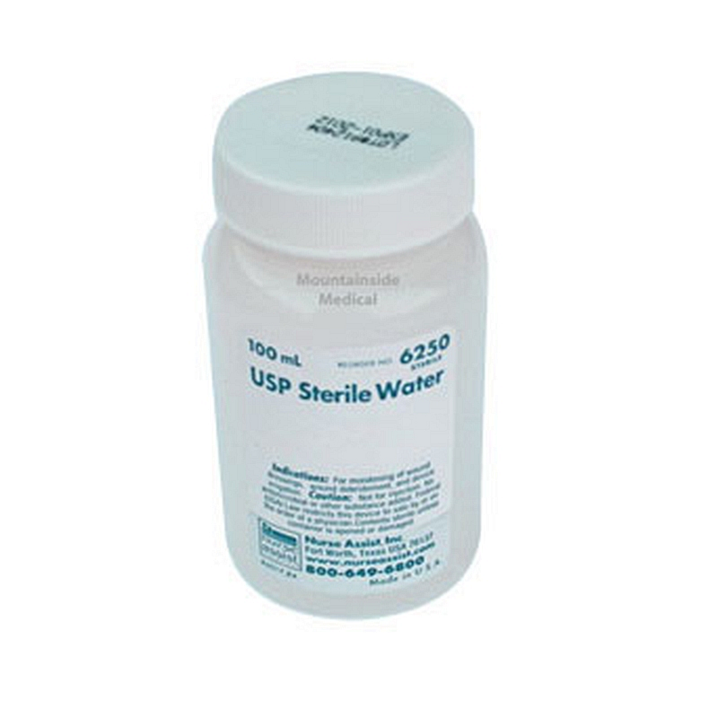USP Sterile Water For Irrigation with Screw Top Container 100mL  For Wound Care Use.