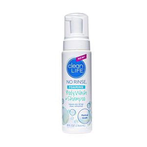 CleanLife No - Rinse Foaming Body Wash and Shampoo, 8 oz