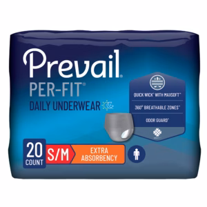 Absorbent Underwear Prevail® Per-Fit® Pull On with Tear Away Seams Adult Medium Male Disposable Heavy Absorbency