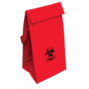 Hopkins Medical Products Biohazardous Transport Insulated Bag, 6-3/4" x 5-3/4" x 10", Leakproof, Velcro Closure on Flap