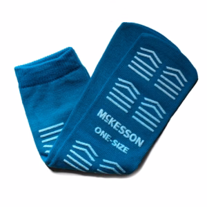 Slipper Socks McKesson Unisex Adult One Size Fits Most Single Tread Single Patient Use Teal