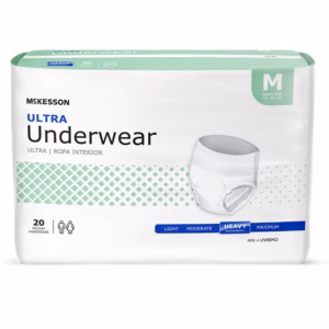Absorbent Underwear McKesson Ultra Underwear Pull On with Tear Away Seams Adult Medium Unisex Disposable Heavy Absorbency